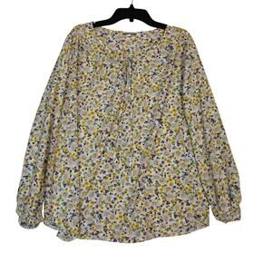 Pleione Long‎ Sleep Top Size Medium Yellow Floral